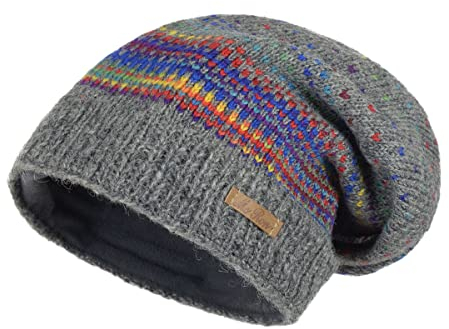 Beanie Wollmütze Modell Lance Regenbogen Mittelgrau 2 96R