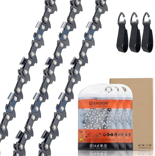 Savior 3-Pack 14 inch Chainsaw Chain for Stihl MS180 MS181, 3/8 LP Pitch, .050 Gauge, 50 Drive Links, Low Kickback Saw Chain Compatible for 36360000050