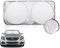 1 visera parasol para parabrisas delantero de coche de 150 x 85 cm, visera parasol interior plegable, aislamiento térmico y protección UV, adecuada para la mayoría de los vehículos.