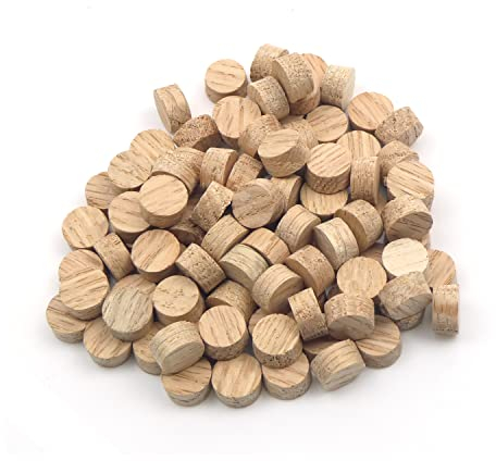 Oakcrafts 12 mm Eichen-Flachkopf-Kreuzkornstecker, 100 Stück