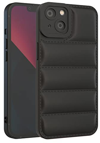 GTElectro Puffer Jacket Coat Design Soft Shockproof Case Cover for Apple iPhone 14 (Black)