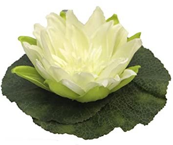 artplants.de Kunst Seerose SHUOLIN, schwimmend, Creme, Ø18 cm | Künstliche Wasserlilie