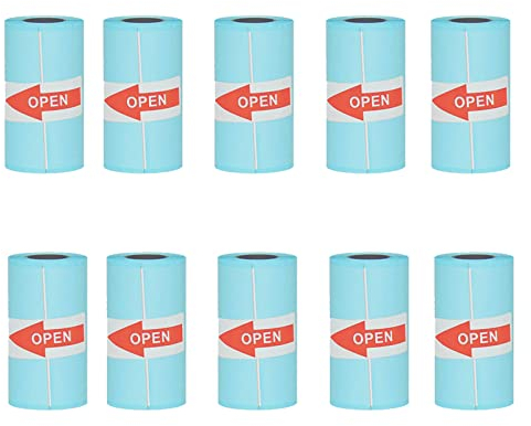 10 Stück Mini Thermopapierrolle Thermodruckpapier 57x30mm Thermopapier Rollen Bunt Fotodrucker Stickerrolle Thermopapier Selbstklebend Thermodruckpapier Transparent Für P1 / A6 Pocket Foto Drucker