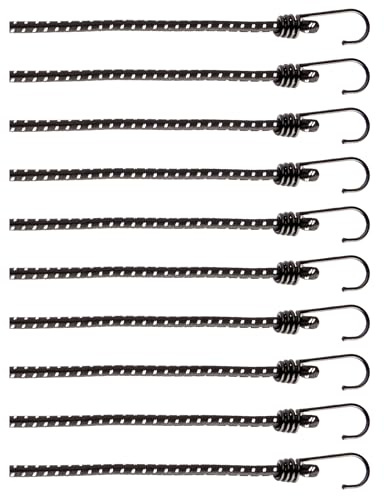 com-four® 10-teiliges Set Gummispanner mit reflektierenden Streifen | Gepäckspanner - Expander mit Haken - Spanngummi zur Ladungssicherung - Spanngurt