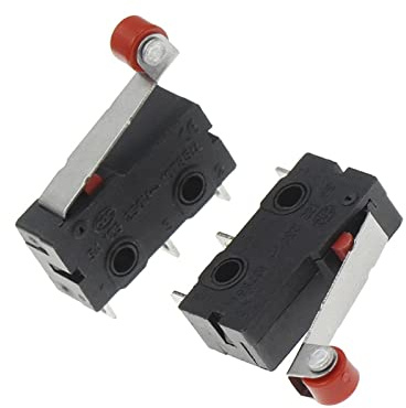 AHLOKI Button Switch 500PCS Mini Micro Switch 3Pin with Roller Limit Switch
