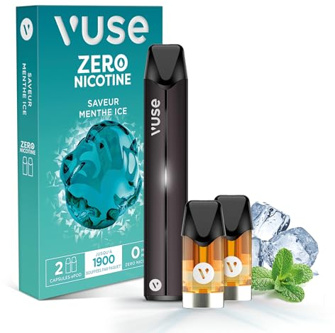 VUSE Cigarette Électronique Kit Complet - 1 Vuse Pro + 2 Capsules e-Liquide pour ePod – Recharge pour Cigarette Électronique - Saveur : Menthe Ice
