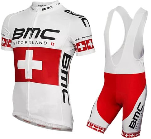 louizumify Herren Radtrikot Kurzarm-Set mit hohem Stretch, atmungsaktiv, reflektierend, UV-Schutz, 3 Rückentaschen