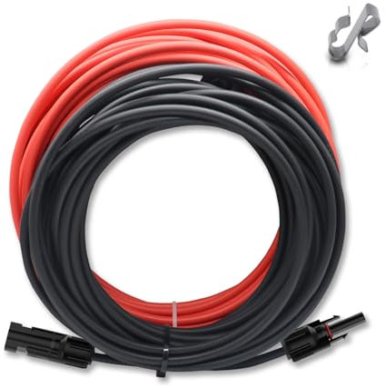 KUBOWAI Prolunga Cavo Solare, 4 mm² / 12AWG Cavo Solare Fotovoltaico, Cavo di Collegamento Solare, Classe di Tensione 1500 V, Spina Impermeabile IP68 (4 mm²/10 m)
