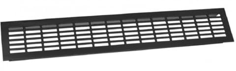 MS Beschläge Rejilla de ventilación, 80 mm x 480 mm, perforada recta, aluminio, chapa de ventilación, cubierta para calefacción, rejilla de puerta (negro anodizado)