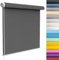 Seitenzugrollo für Fenster und Tür 50 x 170 cm Blickdicht, Sichtschutz, Blendschutz Fensterdecor Sichtschutz-Rollo mit Kette, für Büro, Badezimmer, Dunkelgrau
