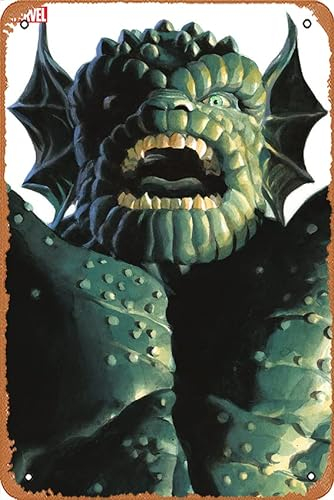 Muecddoa Vintage-Blechschild Hulk #14 Alex-Ross, Zeitlose Abomination – Comics, Dekoration, Geschenke, Cartoon-Poster, Retro-Animation, Auto, lustiges Metallschild für Musik, Bar, Zuhause, Kaffee,