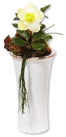 Generic Schöne Grabvase aus Bronze-Weiss Blumenvase Friedhof Grabschmuck, R-32381.1