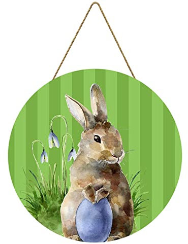 Osterkranz mit Ostereiern und Langen Hasenohren Wanddekoration, Wandbehang, Ostern, rund, Hausdekoration, europäisches Zuhause, Urlaubsatmosphäre, Ostereiern Blumen Wandkranz (A, One Size)