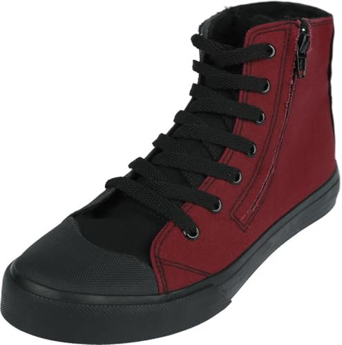 RED by EMP Unisex schwarz-rote High Sneaker mit Reißverschluss EU43