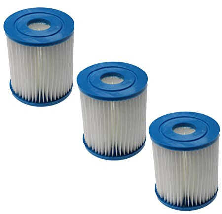 vhbw 3X Cartucho de Filtro reemplaza Bestway Flowclear Filtro - tamaño 1 (58093) para Piscina, Bomba de filtración - Filtro de Agua Azul Blanco