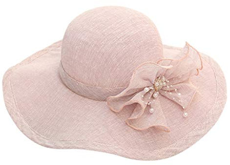 XIUH Damenhut Organza Hut Hochzeit Anlasshut Brauthut Strandhut Strohhüte Sonnenhut Blumen Sommerhut Hüte Hut Damen Sommer Sombrero Hut Damen