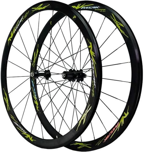 NBTRXWAFR 700C Rennrad Felge 28 Zoll Fahrrad Laufrad Hohlkammerfelge Cut 7 8 9 10 11 12-Fach Für C/V-Brakes/Felgenbremse QR,Grün