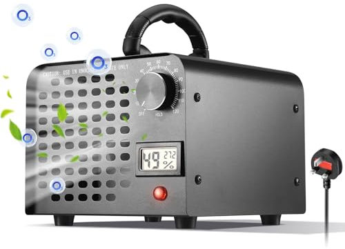 Ozone Negative Ion Generator,15000 mg/h High Capacity Ozone Machine for Car Home Smoke Pet Odor Removal,Commercial Ozone Odor Eliminator Air Purifier with Adjustable Settings for 300 m² Room