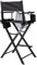 FUIERI Portable Make-up Stuhl, Holz Klappbar Künstler Direktor Stuhl Mit Seitentaschen, Professionelle Regiestuhl Klappstuhl Faltstuhl, Schönheit Werkzeug Make-Up,Schwarz