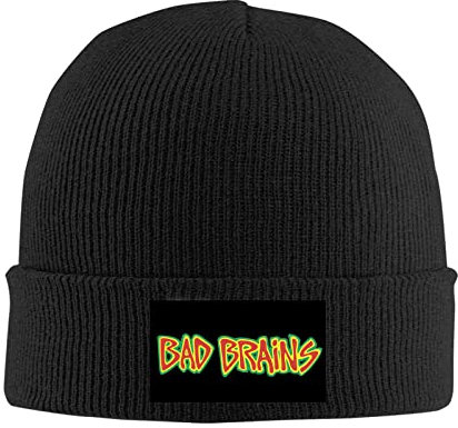 kenwozi Bad Brains Logo Sport Beanie Mütze Snapback Herren und Damen Wintermütze Schwarz, Schwarz , Einheitsgröße