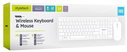 Styletech Wireless Keyboard and Mouse Bundle - White