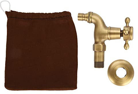 ANKROYU Mischbatterie, massiver Vintage-Einhebelmischer aus Messing, rostfreier, an der Wand montierter Wasserhahn, massiver Vintage-Wasserhahn für Waschmaschine (short)