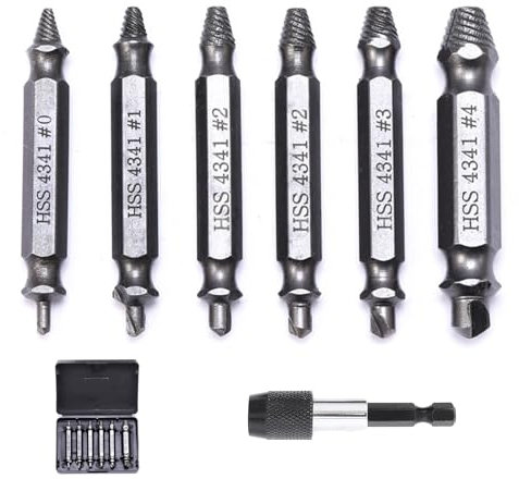6 Pièces Extracteur de Vis, Extracteur Vis Endommagées, Endommagé vis Extracteurs avec Set de Tournevis, pour Enlever les vis Légèrement Endommagées