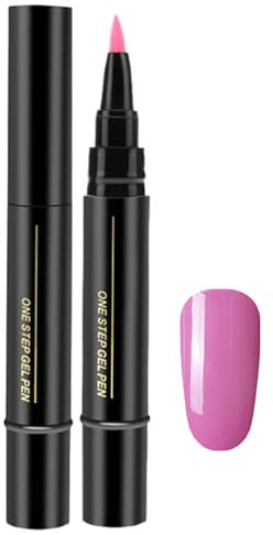 Nail Polish Pen, 3 In1 Nail Polish Pen, Artistic Nail Polish Pens, Fast Dry Nail Color Pen, 1Step UV Nail Polish UV Gel, Nail Gel Polish, LED Gel Nail Polish Pen, di-y Drawing Polish Marker Pen Nai
