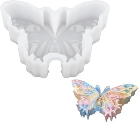 Molde de silicona con forma de mariposa, moldes para hacer velas, moldes de silicona con textura de silicona