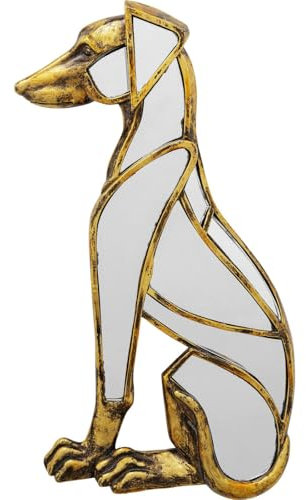 Kare Design Wandobjekt Dog Mirror, Gold, Gold, Elegant, Deko Objekt, Zimmerdekoration, Wanddekoration, Accessoire, Tiermotiv, Spiegel Objekt, Wohnzimmer, Flur, Home Office, 38 x 24 x 4 cm (H/B/T)
