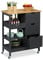 Relaxdays Carro Auxiliar Cocina, Encimera, 3 Cajones y 3 Compartimentos, 85 x 68,5 x 38,5 cm, Isla con Ruedas, Gris, Madera, Tablero de Fibras