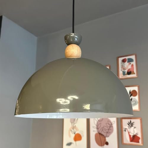 bamyum Yimpi Küchenlampe Hängend Vintage Ø30 cm, Lampenschirm Hängelampe Esstisch Küche, Pendelleuchte Wohnzimmer, Anthrazit