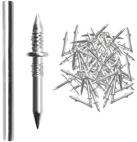 Doiyislem Clavos De Acero,Clavos Sin Costuras Para Madera 100 Piezas - Con Herramienta De Manga Para Muebles De Madera Y Zócalos