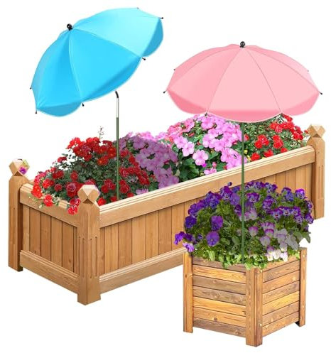 MIAOLLUN Ombrelloni per Piante da Esterno, Ombrello da Giardino da 40 Pollici con Angoli Regolabili Copertura per Tende da Sole per Piante in Vaso E Aiuole,2pcs