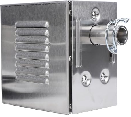 Tiiyee 45-W-Grill-Drehspießmotor, Elektrischer Ersatz-Grillrost aus Edelstahl für den Außenbereich mit 250 Kg Drehmoment, Zum Braten von Ganzen Lammfleisch, Spanferkel, Hähnchen und (EU -Stecker)