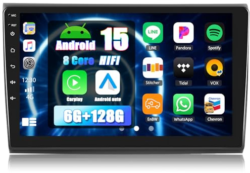 CAMECHO 6+128G 8-Kern Android 15 Navi Autoradio für FIAT Bravo 2008-2013, 9 Zoll DSP HiFi Bluetooth Radio mit Wireless Carplay GPS WiFi Android Auto FM RDS Mirror Link +Canbus Rückfahrkamera