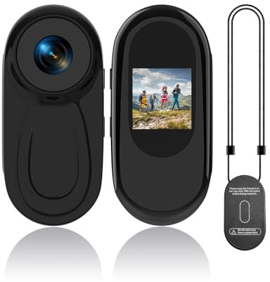 Body Cam HD 1080P, Daumen Action Cam 0,9-Zoll-Display, Magnet-Anhänger | Tragbare Mini-Kamera mit Nachtsicht, POV Kamera, Kompakter Videorekorder, Sportkamera für Haustiere, Radfahren und Vlogging