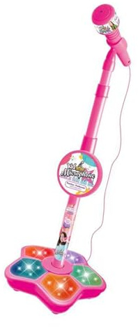 Kinder Rollenspielmikrofon mit Ständer, Bunte LED für bühnenähnliche Auftritte und interaktive Spielmikrofon Requisiten