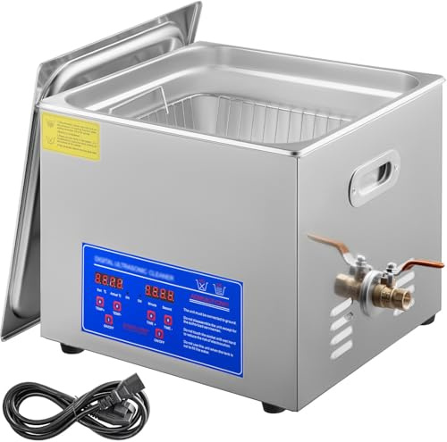 15L Ultraschallreiniger mit Heizfunktion, 40kHz Ultraschallreiniger für Labor, Haushalt, Werkzeuge, Brillen, Schmuck, 360W Ultraschallreinigungsgerät aus Edelstahl für den industriellen Einsatz