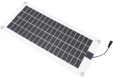 Fdit Kit de Panel Solar Policristalino 30W 12V con Pinza de Batería y Encendedor, Impermeable para Camping Senderismo Pesca Actividades Al Aire Libre