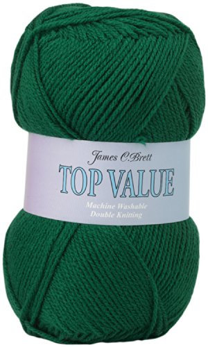 James Brett Top Value DK Double Knitting Wool 100% Acrylic Yarn 100g Ball (Emerald Green 8414)