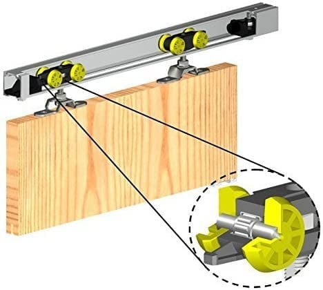 Sliding Door Track Gear System 1500mm HERKULES Top Hung Internal Single Door Kit 60kg