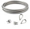 CONJUNTO 5m cable 5mm acero inoxidable cordaje hebra: 7x7 + 2 abrazaderas + 2 dedales