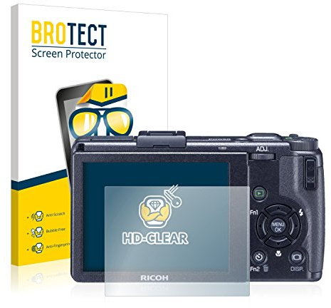 BROTECT (2 Stück Schutzfolie für Ricoh GR Digital III (2009-2011) Displayschutz Folie Made in Germany, Ultra-Klar