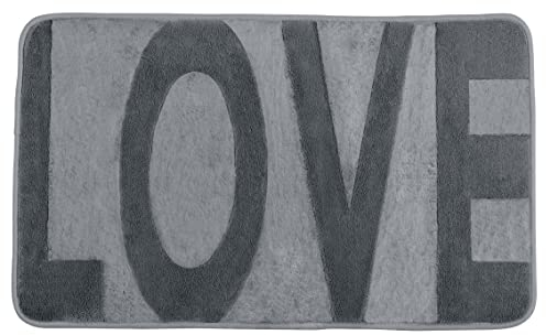 WENKO Badteppich Memory Foam Love, Mouse Grey