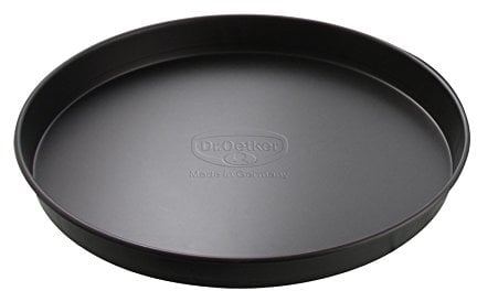 Dr. Oetker Pizza- & Kuchenblech Ø 24 cm, Backblech für saftigen Kuchen & knusprige Pizza, Kuchenform aus Stahl mit Antihaftbeschichtung, Menge: 1 Stück
