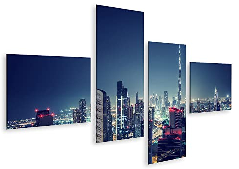 islandburner Bild auf Leinwand Schöne Dubai Stadtbild Vogelperspektive Panorama Landschaft Vereinigte Arabische Bilder Wandbilder Poster