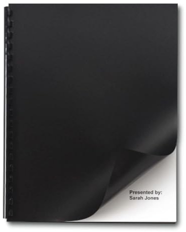 GBC Solids Standard Presentation Covers, Non-Window, Square Corners, Black, 50 Pieces Per Box (2514493)