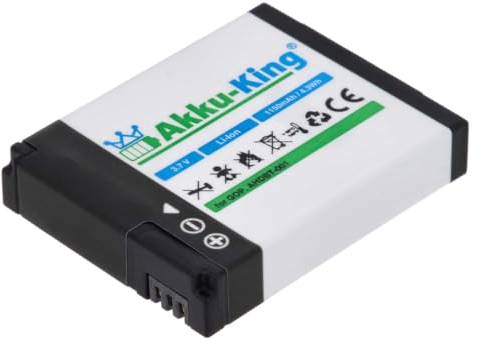 Akku-King Akku kompatibel mit GoPro AHDBT-001 - Li-Ion 1150mAh - für HD Helmet Hero, HD Hero, HD Hero 2, HD Hero 960, HD Hero Naked, HD Surf Hero