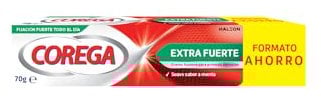 Corega Crema Fijadora Para Prótesis Dentales Extra Fuerte, Durante Todo el Día, Sabor a Menta Fresca, 70 g